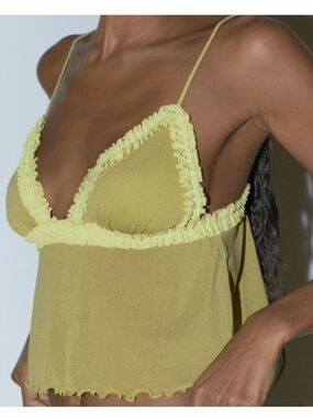 Urban Outfitters Olive Green Ruffle Crop Cami Top